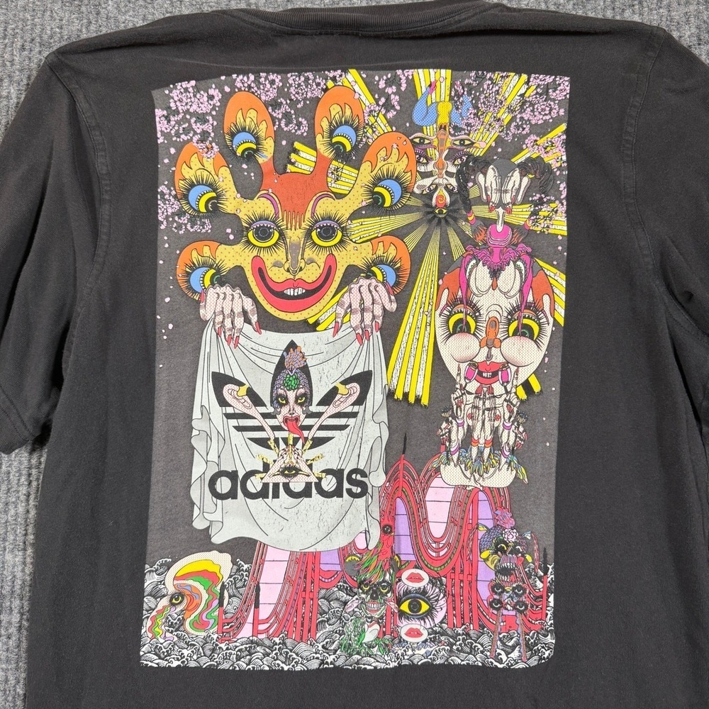 Adidas Originals x Keiichi Tanaami Black Graphic T-Shirt Mens Medium GD0068 - Picture 7 of 8